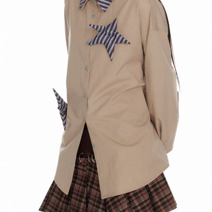 PlaidBurst Star Panel Button-Up