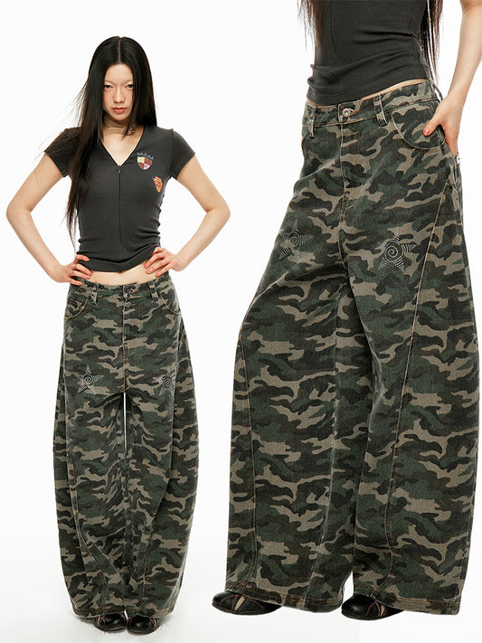 Camo Blade-Cut Cargo Pants