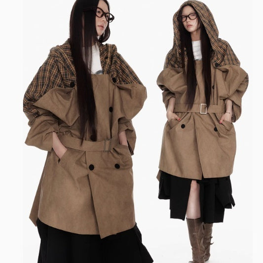 Trenchcore Hooded Drape Coat