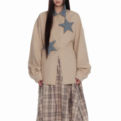 PlaidBurst Star Panel Button-Up