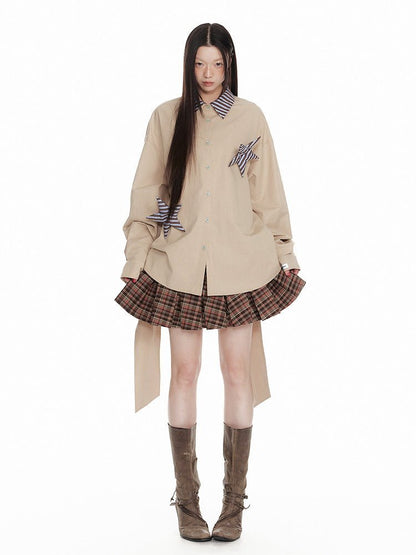 PlaidBurst Star Panel Button - Up - paper.bruise